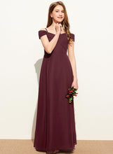 Load image into Gallery viewer, Floor-Length A-Line With Junior Bridesmaid Dresses Off-the-Shoulder Chiffon Ruffle Braelyn