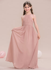Scoop With A-Line Alannah Chiffon Neck Floor-Length Ruffle Junior Bridesmaid Dresses
