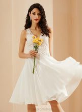 Load image into Gallery viewer, A-Line Knee-Length With Kassidy Dress Wedding Dresses Lace V-neck Wedding Sequins