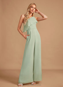 Ruffle Neckline Straps Floor-Length Length One-Shoulder Fabric Embellishment Rosemary Bridesmaid Dresses