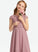 A-Line Chiffon Addyson Scoop Lace Neck Floor-Length Junior Bridesmaid Dresses