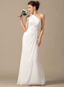 Floor-Length Ruffle Length Embellishment Fabric Neckline Sheath/Column One-Shoulder Silhouette Hillary Bridesmaid Dresses