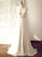 Litzy A-Line Wedding Dresses Lace Court Wedding V-neck Lace With Dress Chiffon Train