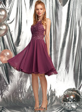 Load image into Gallery viewer, Chiffon Knee-Length Scoop A-Line Prom Dresses With Beading Jaelyn