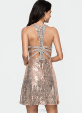 Load image into Gallery viewer, Dress Sequined Short/Mini Homecoming Dresses With Neck Homecoming Eva Scoop Sequins A-Line