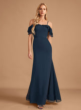 Load image into Gallery viewer, Silhouette Embellishment Beading Length Fabric Off-the-Shoulder Ruffle Floor-Length Sheath/Column Neckline Janae Off The Shoulder Bridesmaid Dresses