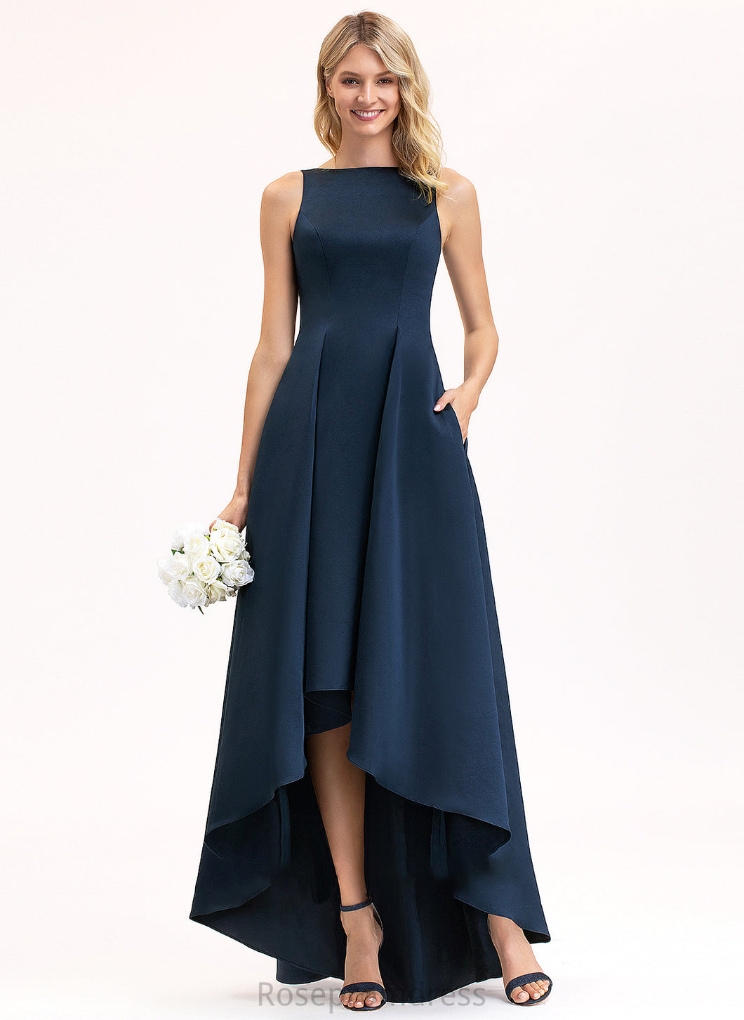 Length Silhouette Pockets A-Line Asymmetrical Fabric ScoopNeck Embellishment Neckline Ida Bridesmaid Dresses