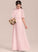 A-Line Chiffon Neck Junior Bridesmaid Dresses Scoop Joy Floor-Length