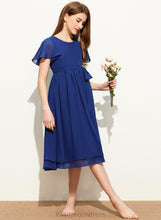 Load image into Gallery viewer, Bow(s) Giovanna Junior Bridesmaid Dresses With Chiffon A-Line Neck Scoop Knee-Length