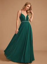 Load image into Gallery viewer, A-Line Floor-Length Neckline Silhouette Beading Fabric Embellishment Length V-neck Isabella Floor Length Sleeveless Bridesmaid Dresses