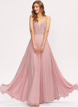 Load image into Gallery viewer, Chiffon A-Line V-neck Prom Dresses Floor-Length Lace Jamya