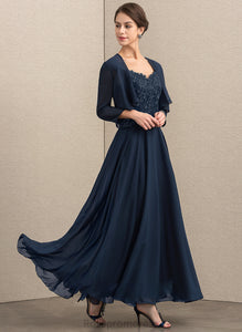 Bride Lace With the of Ruth A-Line Mother Sequins Mother of the Bride Dresses V-neck Chiffon Ankle-Length Dress