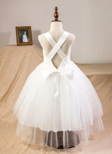 Load image into Gallery viewer, - Bow(s) Flower Girl Dresses Girl With Flower Ball-Gown/Princess Hazel Straps Dress Satin/Tulle/Lace Sleeveless Tea-length
