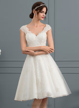 Load image into Gallery viewer, Wedding V-neck Knee-Length A-Line Dayanara Lace Tulle Wedding Dresses Dress
