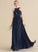 SweepTrain Embellishment Fabric A-Line Silhouette Neckline Length Ruffle V-neck Trudie Bridesmaid Dresses