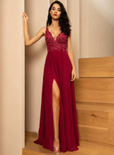 Load image into Gallery viewer, Prom Dresses Leila A-Line Chiffon Floor-Length Sequins V-neck With