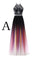Elegant A-Line Halter Gradient Chiffon Long Ombre Beads Lace up Prom Dresses RS363