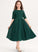 Neck A-Line Fiona With Tea-Length Junior Bridesmaid Dresses Scoop Chiffon Pleated Lace