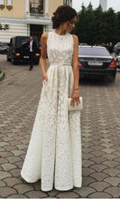 Load image into Gallery viewer, Ivory Charming Long Cheap Evening Dress Custom Made Formal Women Dress Prom Dresses F45