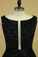 2024 Black Prom Dresses Black Bodice Scoop Satin Floor Length Beaded & Belt