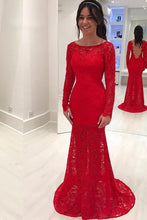 Load image into Gallery viewer, 2024 New Arrival Scoop Long Sleeves Mermaid Lace Evening Dresses