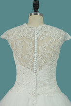 Load image into Gallery viewer, 2024 Wedding Dresses Scoop A Line Organza With Applique And Beads