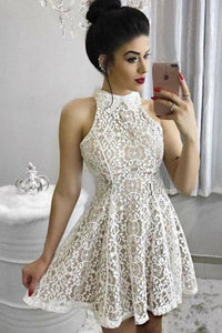 A-Line Lace Short Homecoming Dress, Sweet 16 Dresses