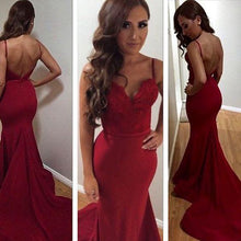 Load image into Gallery viewer, Red stylish lace mermaid long prom dresses 2024 graduation dresses cheap prom dresses RS731