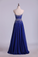2024 Prom Dresses A Line Sweetheart Floor Length Dark Royal Blue Chiffon
