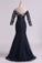 2024 Bateau Half Sleeves Mother Of The Bride Dresses Floor Length Tulle With Applique