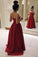 Red Long Elegant Red Satin Ball Gown Simple Sweetheart Prom Dresses RS611