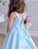 Princess A Line Sky Blue Satin Flower Girl Dresses with Bowknot, Baby Dresses SRS15586