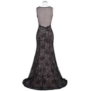 High-Split Lace Ball Gown Evening Prom Party Dress ST168