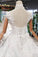 New Arrival Wedding Dresses Cap Sleeves High Neck Ball Gown With Appliques RS794