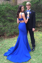 Load image into Gallery viewer, Simple Mermaid Open Back Royal Blue Prom Dresses For Teens, Long Prom Dress SRS15394