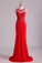 2024 Popular Scoop Column Prom Dresses With Beading And Applique
