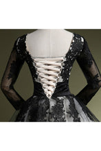Load image into Gallery viewer, 2024 Prom Dresses Scoop A Line With Applique And Ribbon Tea Length