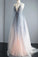 Simple Deep V Neck Ombre Tulle Halter Sleeveless Prom Dresses Backless Formal Dresses SRS15391