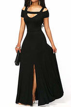 Load image into Gallery viewer, Long Evening V-Neck Side Split Short Sleeve Ball Gown Dress