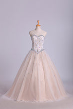 Load image into Gallery viewer, 2024 Quinceanera Dresses Sweetheart Beaded Neckline And Waistline Ball Gown Floor-Length