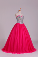 Load image into Gallery viewer, 2024 Quinceanera Dresses Sweetheart Ball Gown Floor-Length Beaded Bodice