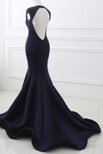 Load image into Gallery viewer, 2024 Mermaid V Neck Satin Evening Dresses With Beading Sweep Train