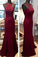 New Fashion Burgundy Fitted Bodice Modest Evening Dress Long Party Gown For Teens RS122