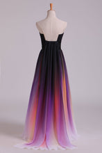 Load image into Gallery viewer, 2024 Prom Dresses A Line Sweetheart Sweep/Brush Chiffon Multi Color Ship Today