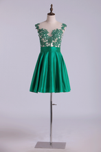 Load image into Gallery viewer, 2024 Homecoming Dresses Scoop A Line Short With Beads