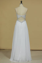 Load image into Gallery viewer, 2024 Sweetheart Prom Dress Open Back Beaded Bodice A Line Floor Length Chiffon