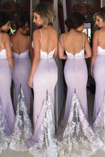 Load image into Gallery viewer, Lace Mermaid Backless Unique Sweetheart Spaghetti Straps Cheap Bridesmaid Dresses RS43
