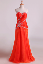 Load image into Gallery viewer, 2024 Sweetheart A Line Chiffon Evening Dresses With Beading