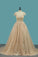 2023 Scoop Short Sleeves Tulle A Line Wedding Dresses With Applique Chapel Train