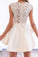2023 Scoop Homecoming Dresses A Line Satin & Lace Short/Mini